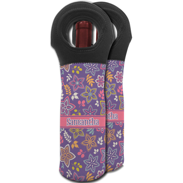 Simple Floral Wine Tote Bag - MAIN