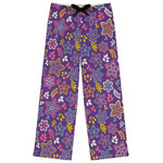 Simple Floral Womens Pajama Pants - M