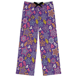 Simple Floral Womens Pajama Pants - 2XL