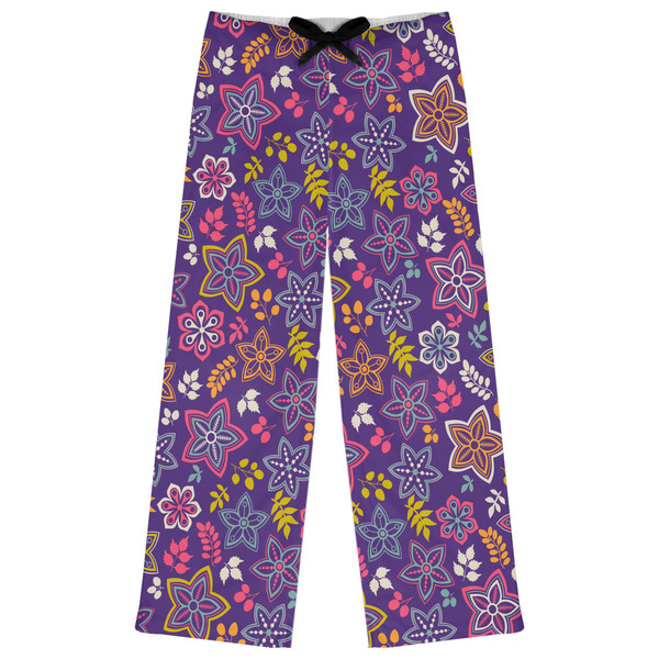 Custom Simple Floral Womens Pajama Pants - L
