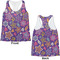 Simple Floral Womens Racerback Tank Tops - Medium - Front and Back