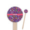 Simple Floral Wooden 6" Food Pick - Round - Closeup