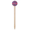 Simple Floral Wooden 6" Food Pick - Round - Single Pick
