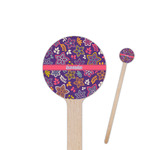 Simple Floral Round Wooden Stir Sticks (Personalized)