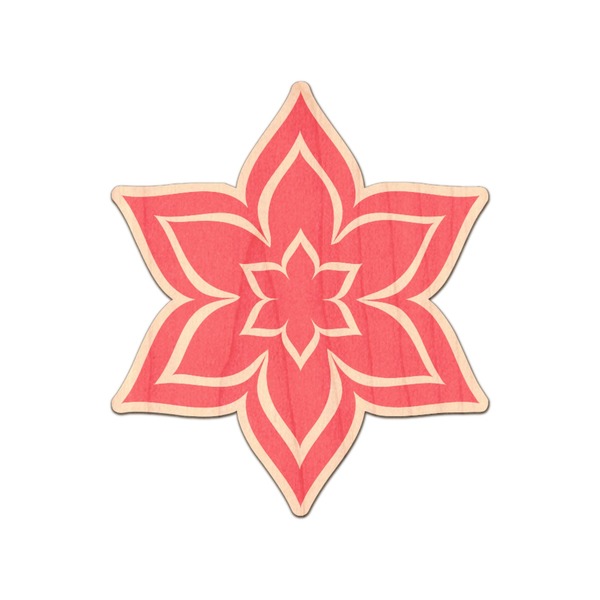 Custom Simple Floral Genuine Maple or Cherry Wood Sticker