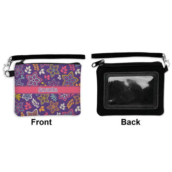 Simple Floral Wristlet ID Cases - Front & Back