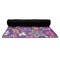 Simple Floral Yoga Mat Rolled up Black Rubber Backing