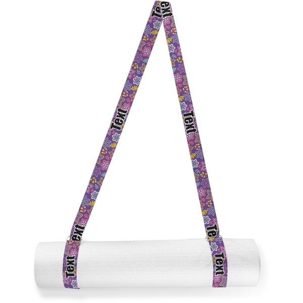 Custom Simple Floral Yoga Mat Strap (Personalized)