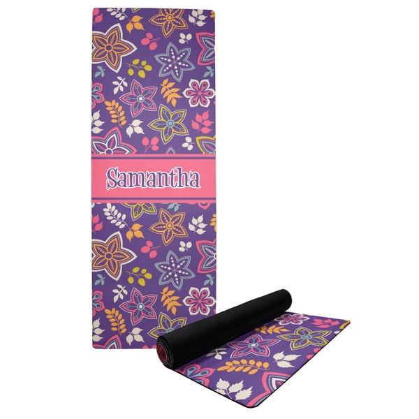 Custom Simple Floral Yoga Mat (Personalized)