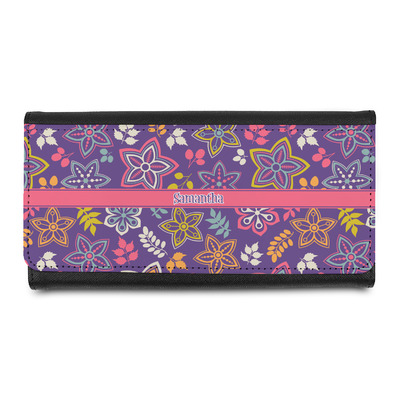 Simple Floral Leatherette Ladies Wallet (Personalized)