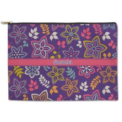 Simple Floral Zipper Pouch (Personalized)