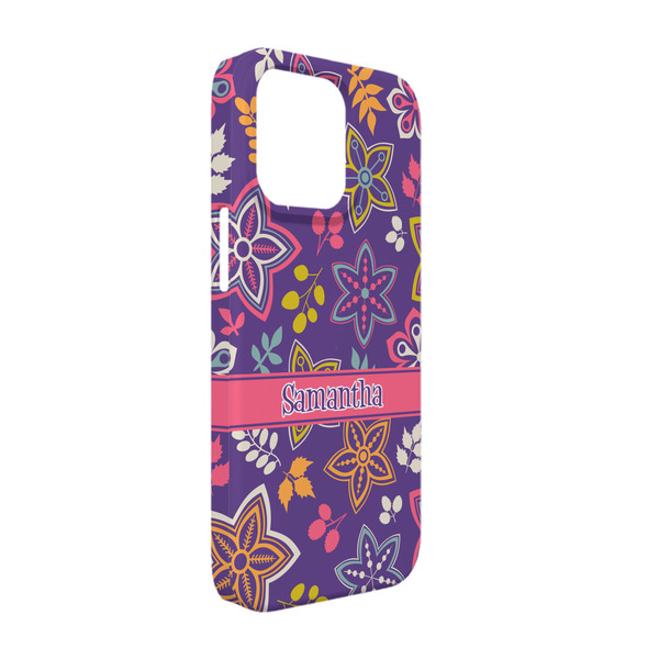 Custom Simple Floral iPhone Case - Plastic - iPhone 13 Pro (Personalized)