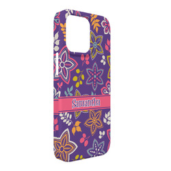 Simple Floral iPhone Case - Plastic - iPhone 13 Pro Max (Personalized)