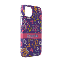 Simple Floral iPhone Case - Plastic - iPhone 14 (Personalized)