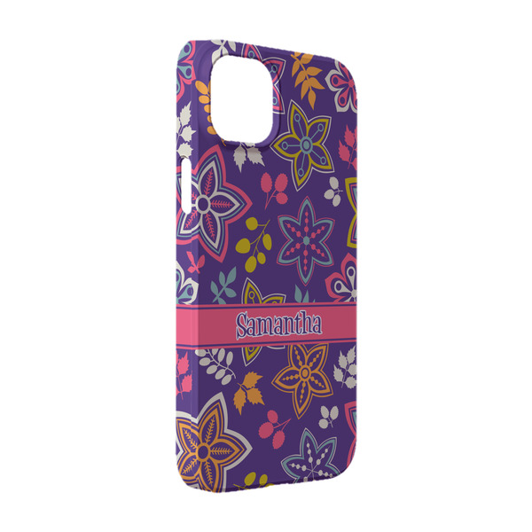 Custom Simple Floral iPhone Case - Plastic - iPhone 14 Pro (Personalized)