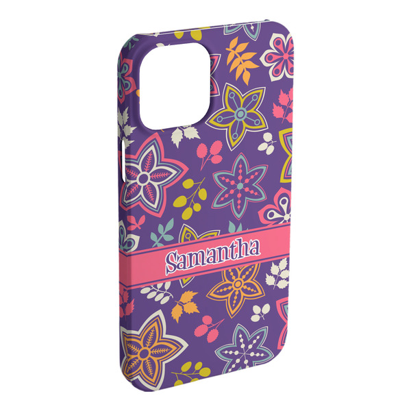 Custom Simple Floral iPhone Case - Plastic (Personalized)