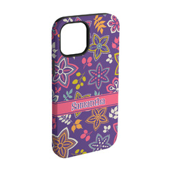 Simple Floral iPhone Case - Rubber Lined - iPhone 15 Pro (Personalized)