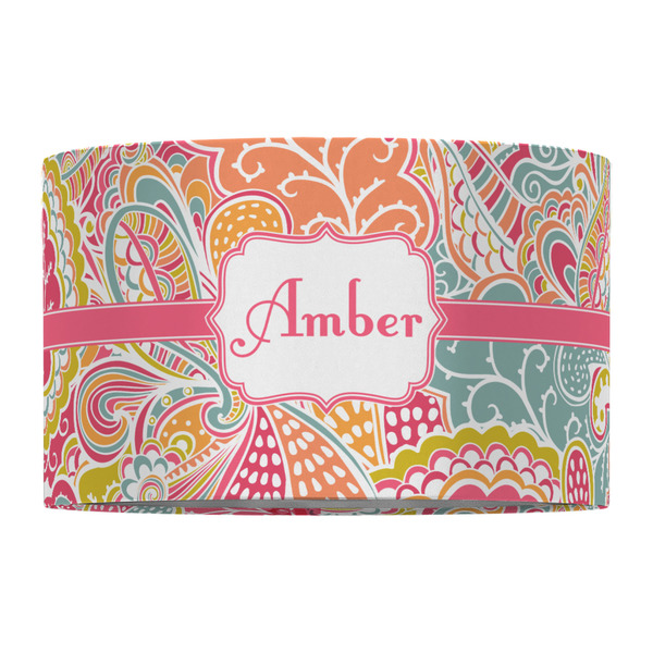 Abstract Foliage 12" Drum Lampshade - FRONT (Fabric)