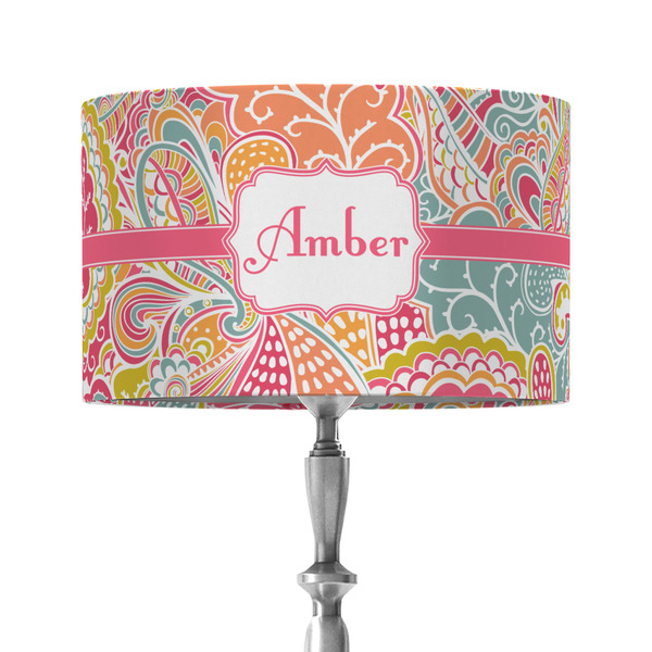 Custom Abstract Foliage 12" Drum Lamp Shade - Fabric (Personalized)