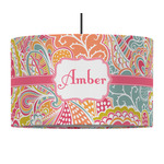 Abstract Foliage 12" Drum Pendant Lamp - Fabric (Personalized)