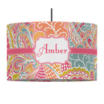 Abstract Foliage 12" Drum Pendant Lamp - Fabric (Personalized)