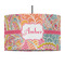 Abstract Foliage 12" Drum Pendant Lamp - Fabric (Personalized)