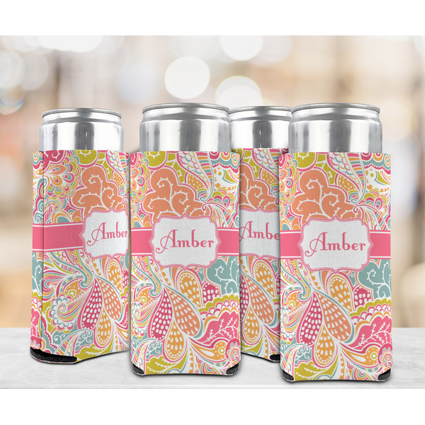 Abstract Foliage 12oz Tall Can Sleeve - Set of 4 - LIFESTYLE