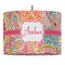 Abstract Foliage 16" Drum Lampshade - PENDANT (Fabric)