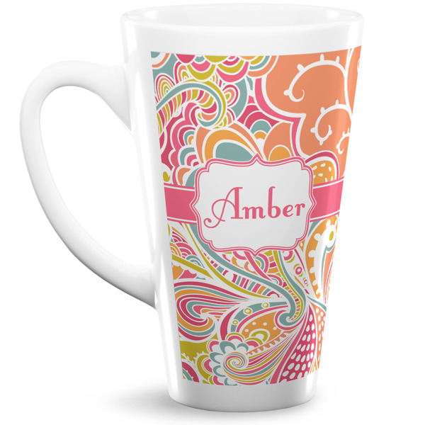Custom Abstract Foliage Latte Mug (Personalized)