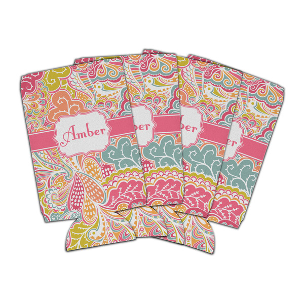 Custom Abstract Foliage Can Cooler (16 oz) - Set of 4 (Personalized)