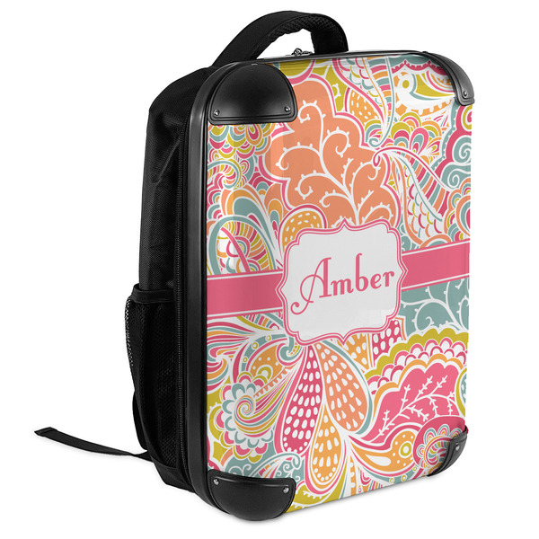 Abstract Foliage 18" Hard Shell Backpacks - ANGLED VIEW