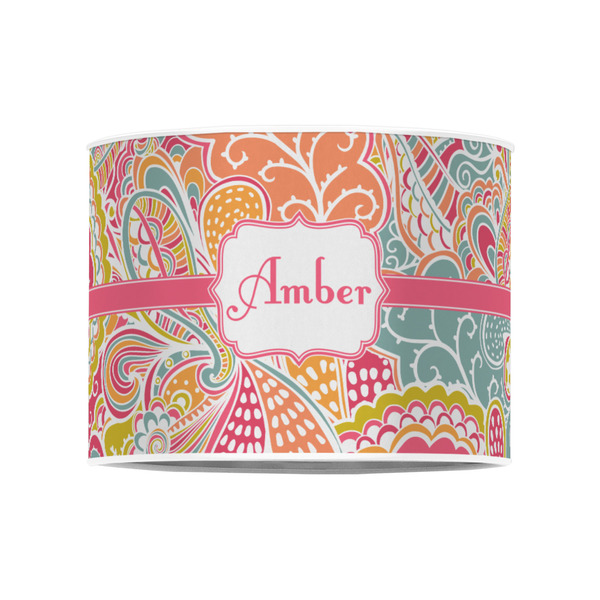 Abstract Foliage 8" Drum Lampshade - FRONT (Poly Film)