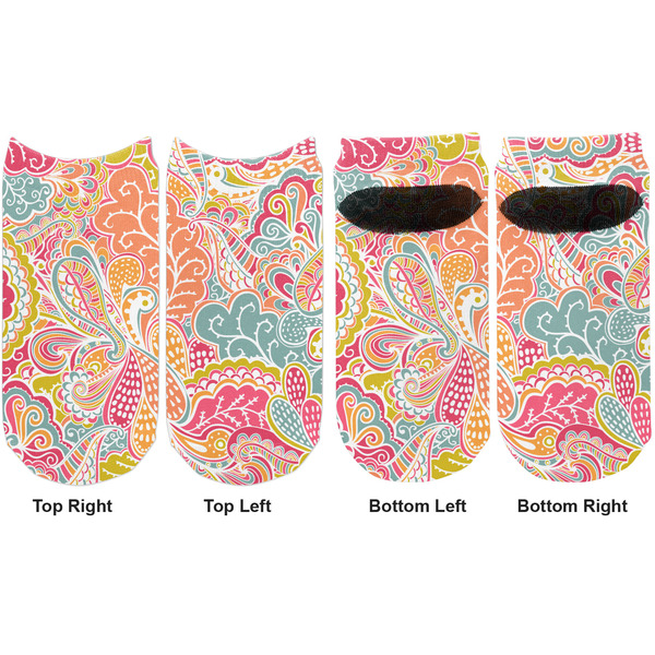 Abstract Foliage Adult Ankle Socks - Double Pair - Front and Back - Apvl