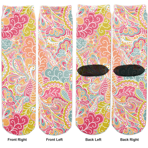 Abstract Foliage Adult Crew Socks - Double Pair - Front and Back - Apvl