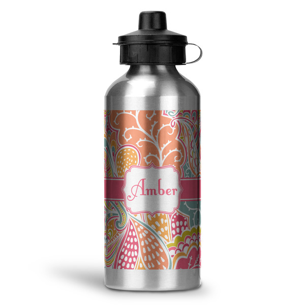 Custom Abstract Foliage Water Bottle - Aluminum - 20 oz (Personalized)
