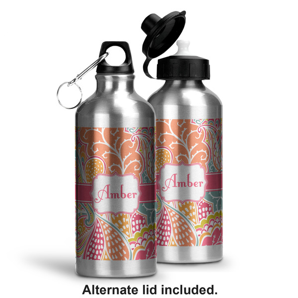 Abstract Foliage Aluminum Water Bottle - Alternate lid options