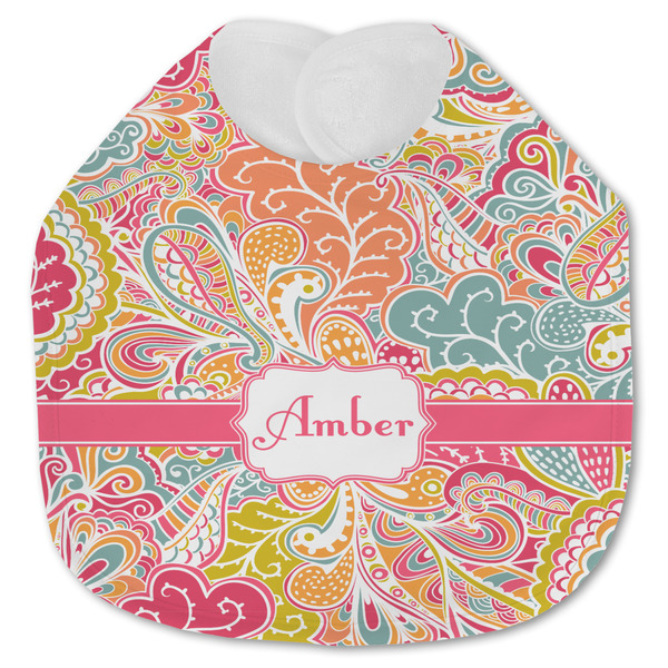 Abstract Foliage Baby Bib - AFT closed