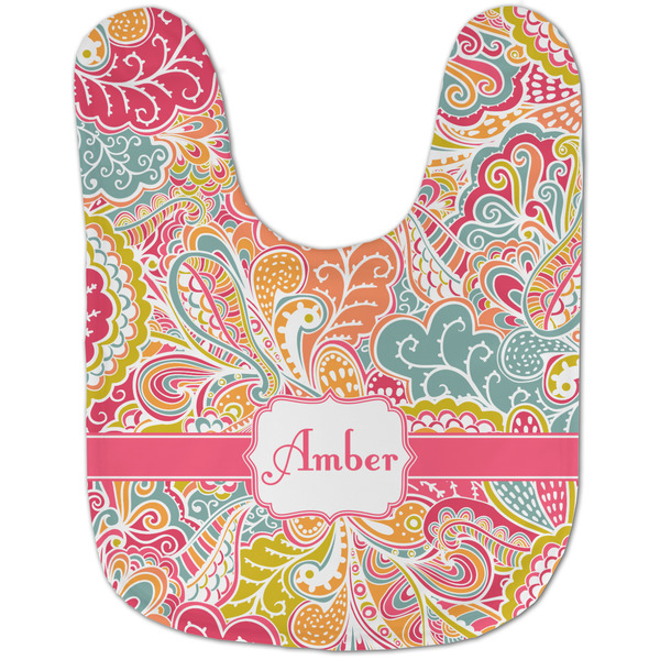 Abstract Foliage Baby Bib - AFT flat