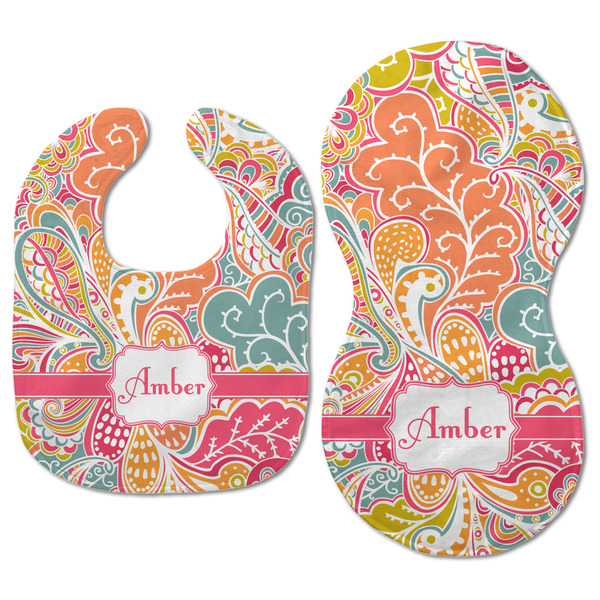 Abstract Foliage Baby Bib & Burp Set - Approval (new bib & burp)