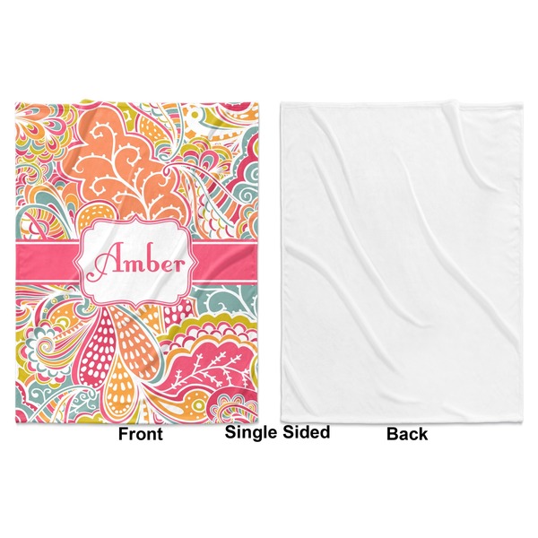 Abstract Foliage Baby Blanket (Single Side - Printed Front, White Back)