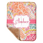 Abstract Foliage Sherpa Baby Blanket - 30" x 40" w/ Name or Text