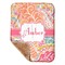 Abstract Foliage Sherpa Baby Blanket - 30" x 40" w/ Name or Text