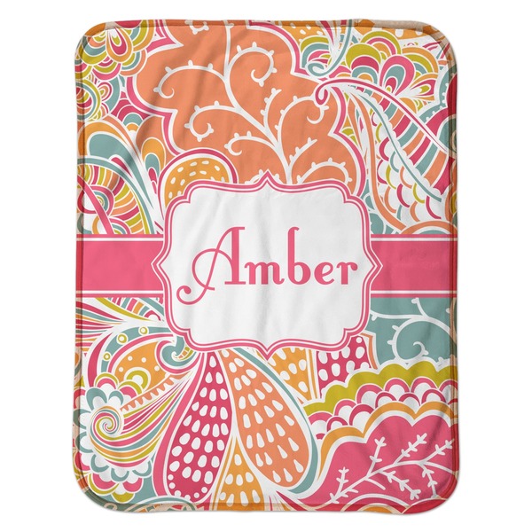 Abstract Foliage Baby Sherpa Blanket - Flat