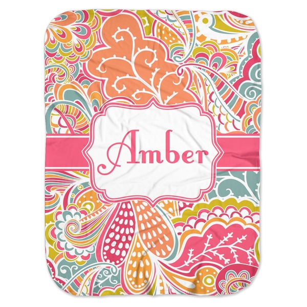 Custom Abstract Foliage Baby Swaddling Blanket (Personalized)