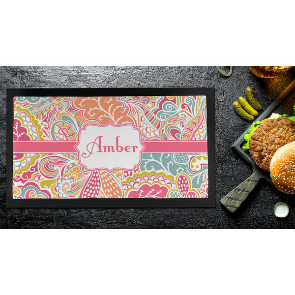 Abstract Foliage Bar Mat - Small - LIFESTYLE