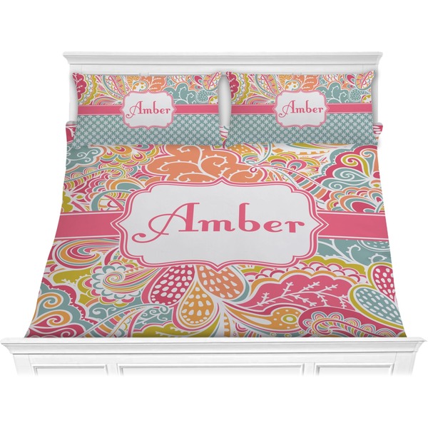 Custom Abstract Foliage Comforter Set - King (Personalized)
