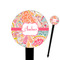 Abstract Foliage 6" Round Plastic Food Picks - Black - Single Sided (Personalized)