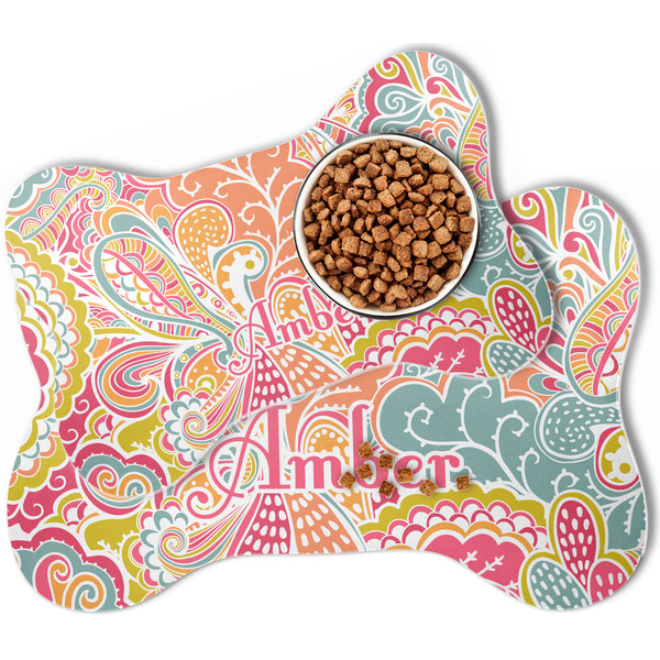 Abstract Foliage Bone Shaped Dog Mats - MAIN