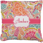 Abstract Foliage Faux-Linen Throw Pillow 16" (Personalized)