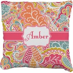 Abstract Foliage Faux-Linen Throw Pillow 18" (Personalized)